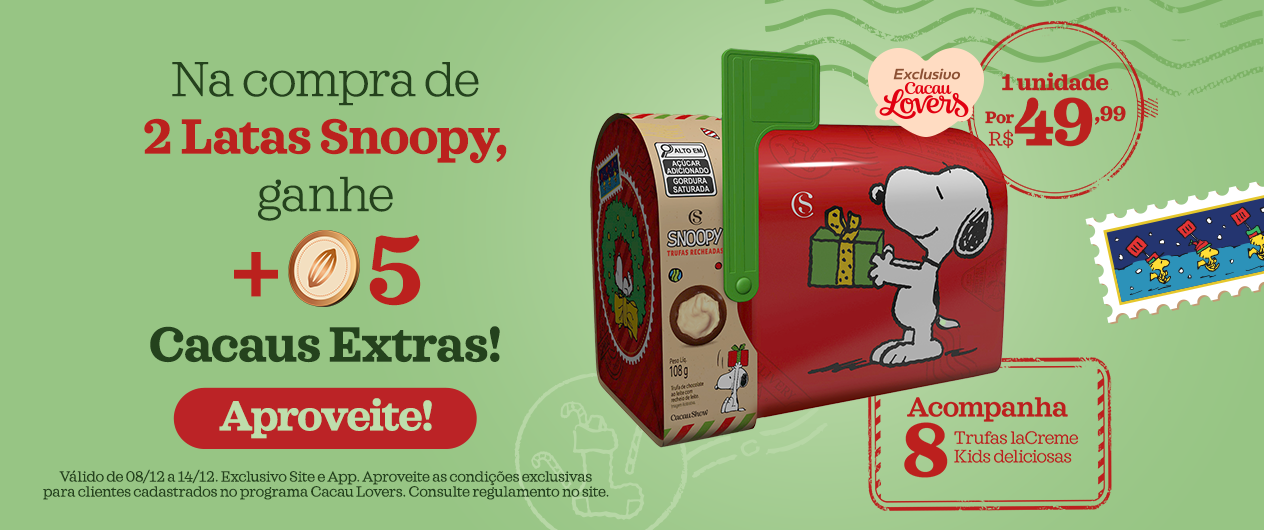 Lata Snoopy + Beneficio Lovers